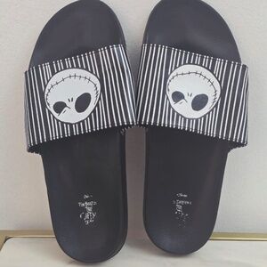 Tim Burton’s The Nightmare Before Christmas Jack Skellington Black Flip Flops Si